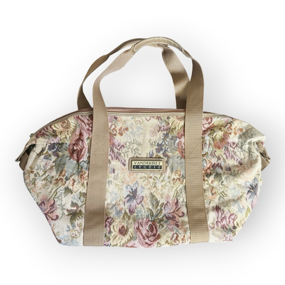 Vtg Vanderbilt Studio by Henry Rosenfeld Travel Duffle Bag Floral 15x9x11"